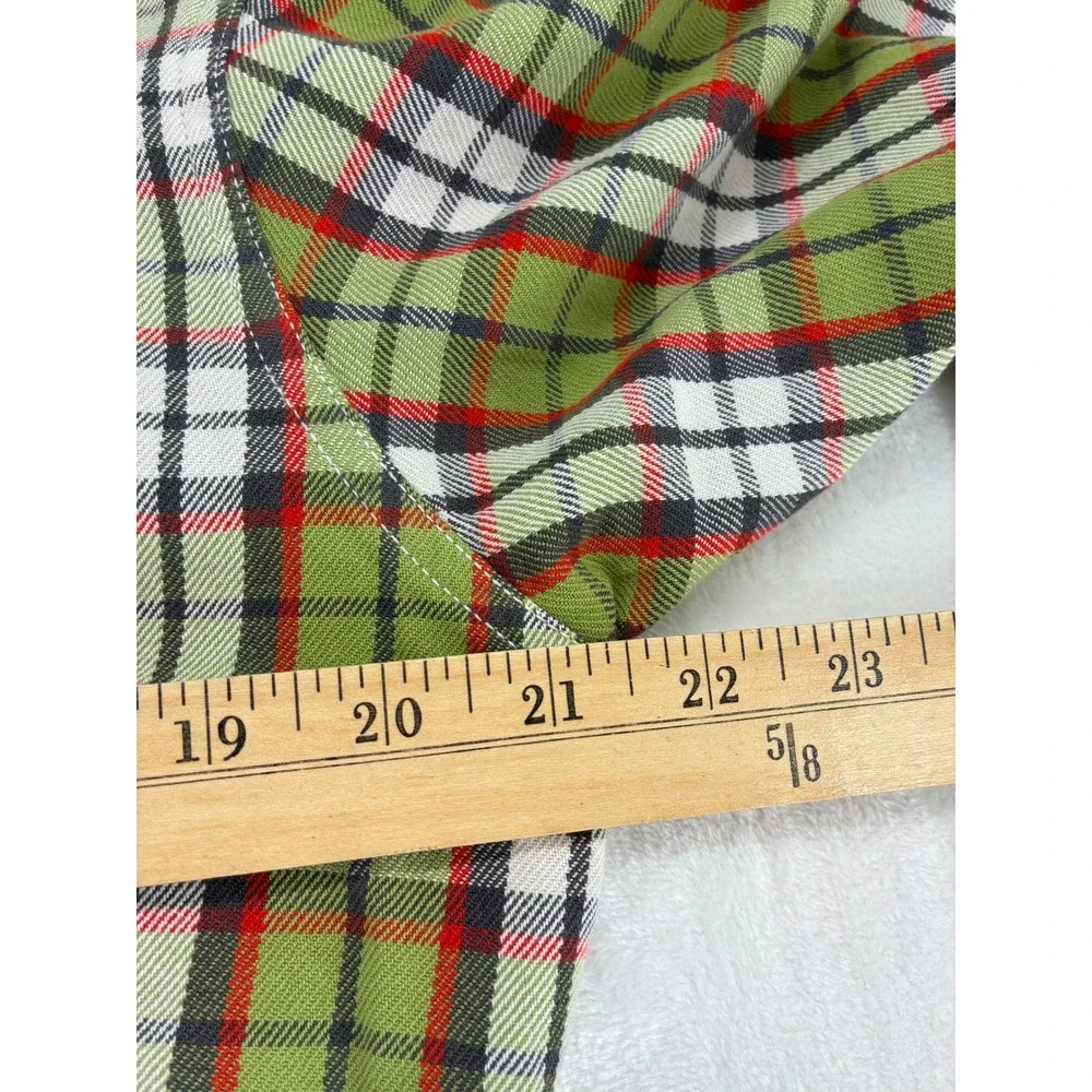 The North Face Flannel Mens Large Shirt Green Plaid Long Sleeve Button Up 6430